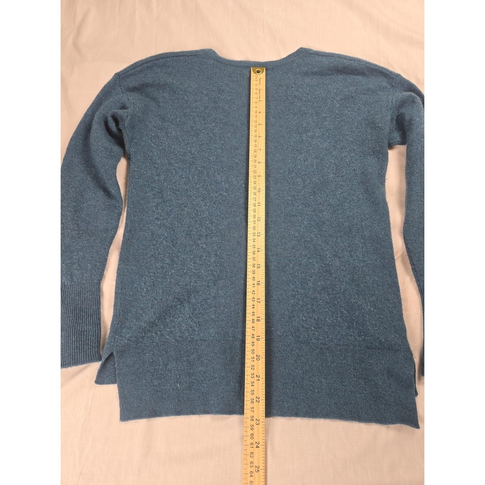 Halogen Sweater Womens Small Blue‎ 100% Cashmere V Neck Tunic Pullover Knit Top - Picture 5 of 9